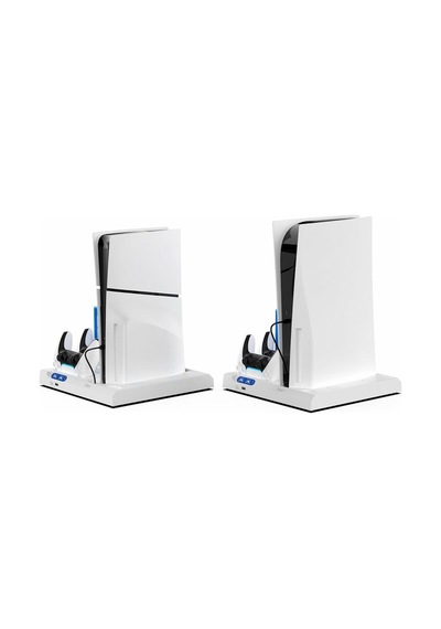 İpega Ps5 Slim Dijital/ps5 Slim Disk Multifonksiyonel Şarjlı,soğutucu Fanlı,vr Standlı Cd Raf Stand