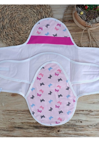 Yenidoğan İlk Baharın Ceylanı Nakışlı Çıt Çıt Kapama Bebek Kundak Pembe
