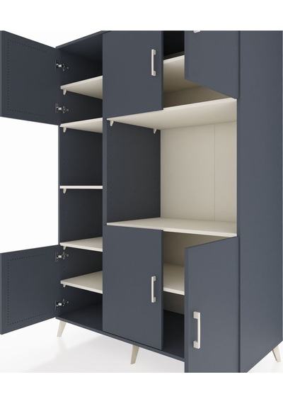 Kronos Dolap 9 Raflı 6 Kapaklı 132x59x195 Antrasit-antrasit/a... Antrasit
