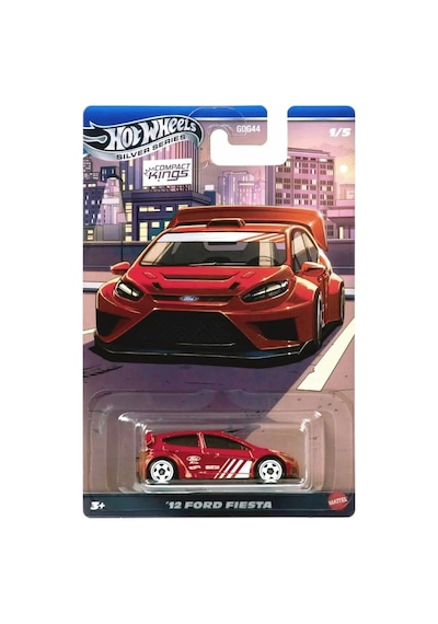 Hot Wheels Silver Series '12 Ford Fiesta - Silver Series Compact Kings Kırmızı-siyah 1/64 Diecast Mo Çok Renkli
