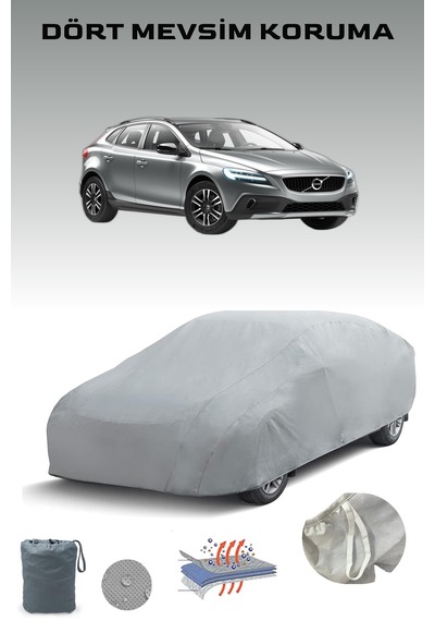 Volvo V40 Cross Country Uyumlu Araba Brandası, Oto Branda, Araba Çadırı, Su-güneş Geçirmez Gri