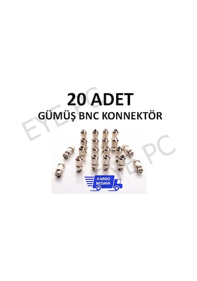 20 Adet Bnc Konnektör Connektör Sıkmalı Metal
