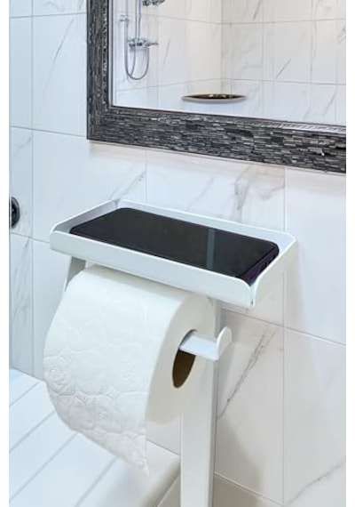 Ayrex 3'ü 1 Arada Banyo Seti Tuvalet Kağıtlık, Çöp Kovası Ve Tuvalet Fırça Takımı Set Çizgili Krom Beyaz Diğer
