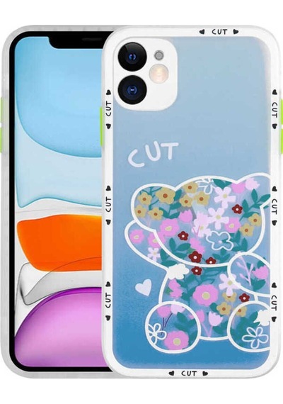 Apple Uyumlu iPhone 11 Kılıf Kamera Korumalı Desenli Sert Zore Hess Kapak NO6