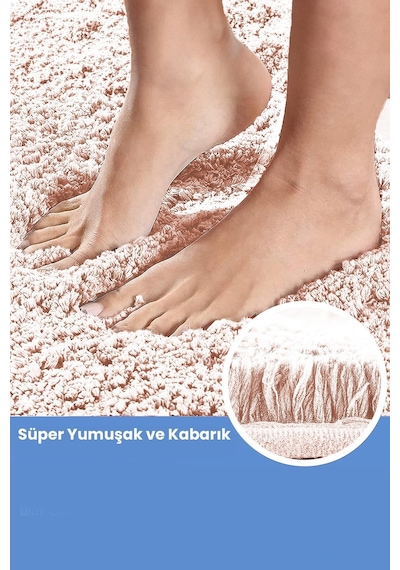 Brillahome Kaymaz Taban, Tekli Post Peluş Banyo Paspası, Kaymaz Taban 50 80 Cm 001