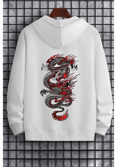 Chinesebox Kapşonlu Hoodie Beyaz