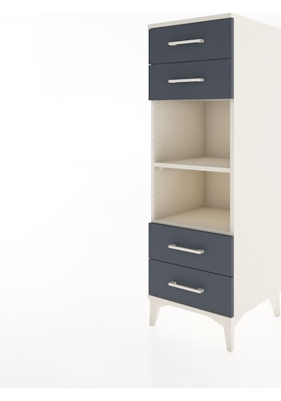 Hyperion Dolap 2 Raflı 4 Çekmeceli 44x44x134 Aytaşı-antrasit Aytası