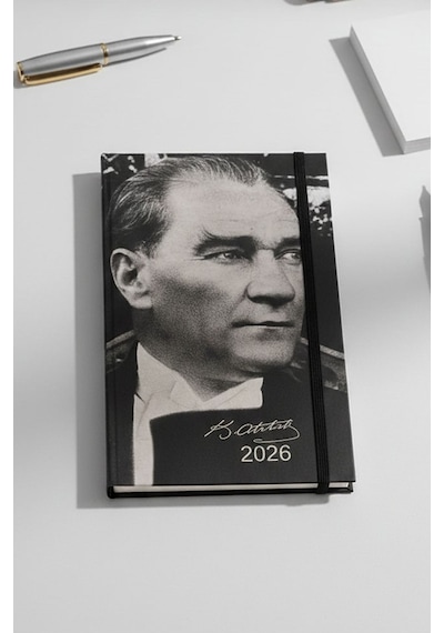 2026 Atatürk Günlük Ajanda 17x24 Cm Lastikli Atatürk Kapaklı Ofis Ev İşyeri Günlük Ajanda Planlayıcı Ofs907ata Beyaz