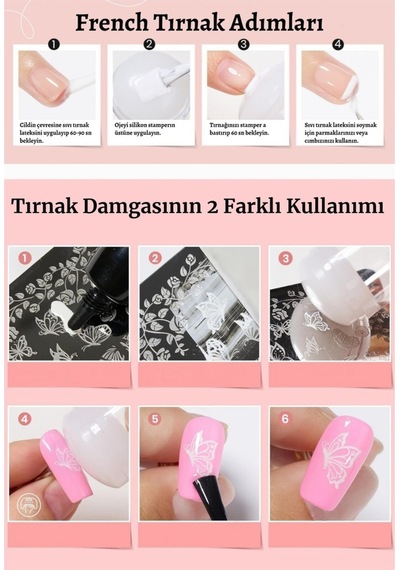 Tırnak Oje Süs Aparatı Damgası French Nail Stamper