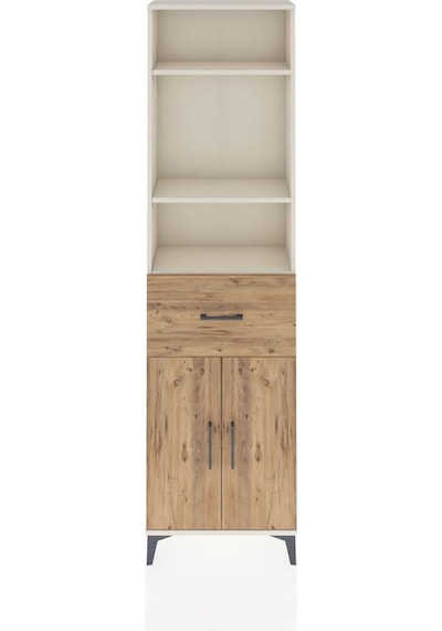 Arges Dolap 4 Raflı Tek Çekmeceli 2 Kapaklı 60x30x221 Aytaşı-çam Aytaşı