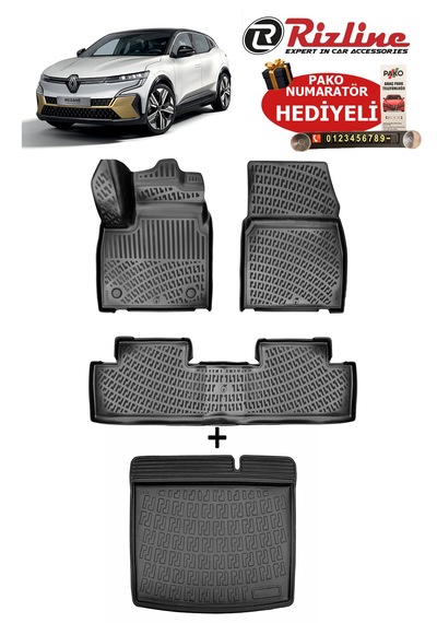 Renault Megane E-tech 2022-2026 Havuzlu Paspas Ve Bagaj Havuzu Seti