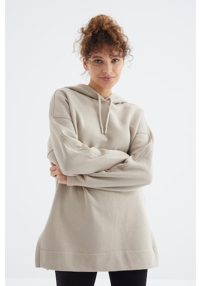 Tommy Life Koyu Bej Reglan Kol Basic Kapüşonlu Oversize Sweatshirt Tunik - 97242 Koyu Bej Tommy Life Koyu Bej Reglan Kol Basic Kapüşonlu Oversize Sweatshirt Tunik - 97242 Koyu Bej