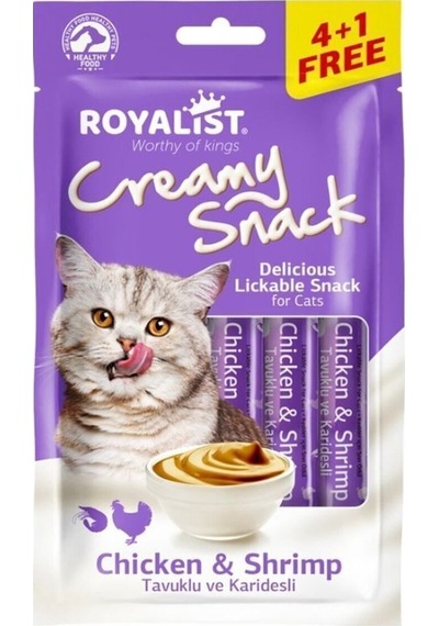 Royalist Creamy Snack 75 Gr Kedi Ödül Maması 5'li Set