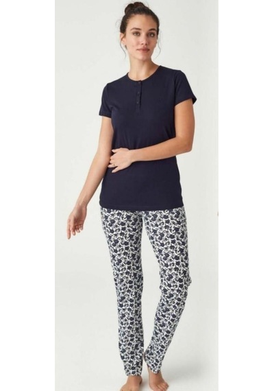 Mod Collection %100 Pamuk Patlı Kısa Kol Bayan Pijama Takım