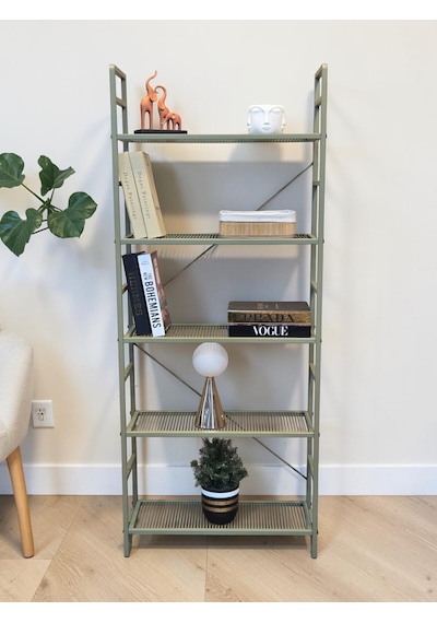 Dekoratif Yeşil Metal Kitaplık 5 Raflı Çok Amaçlı Stand Salon Ve Çalışma Odası Düzenleyici Haki Dekoratif Yeşil Metal Kitaplık 5 Raflı Çok Amaçlı Stand Salon Ve Çalışma Odası Düzenleyici Haki