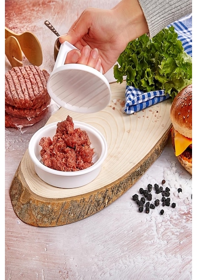 Hamburger Ve Köfte Şekillendirici Pratik Köfte Kalıbı Hamburger Pres Aparatı Hamburger Kalıbı Beyaz