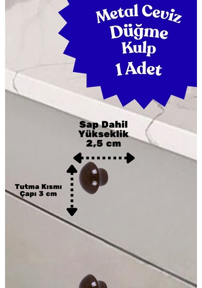 Klc Metal Yuvarlak Ceviz Düğme Kulp Çocuk Odası, Mutfak Ve Dolap İçin Modern Çekmece Kulbu Kulpları Ceviz Ceviz