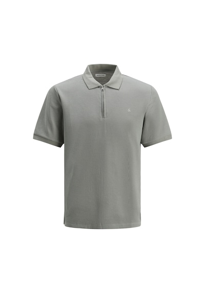 Jack & Jones Jack Jones Erkek Fermuar Detaylı Polo Yaka Tişört 12279177 Gri
