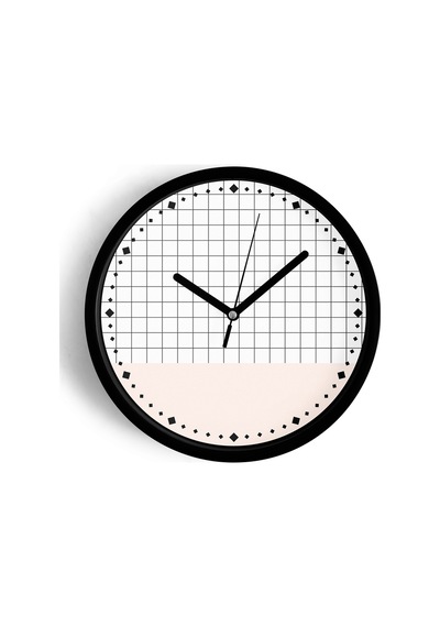 Soyut - Bohem - Geometrik Temalı Modern Duvar Saati - 30cm - Önü Camlı Siyah Kasa - Sessiz Mekanizma-jh0522 Siyah