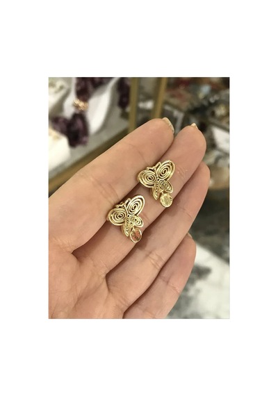 Füsun Kelebek Model Küpe Altın