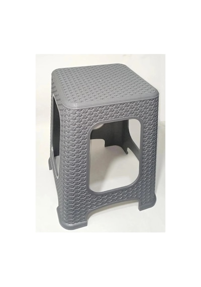 4 Adet Büyük Gri Kir Tutmaz 45 Cm Tabure Hasır Örg Cpr-6650-565f6