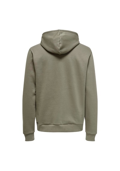 Only & Sons Kapüşon Yaka Açık Haki Erkek Sweatshırt Onsconnor Authentıc Reg Hoodıe Swea