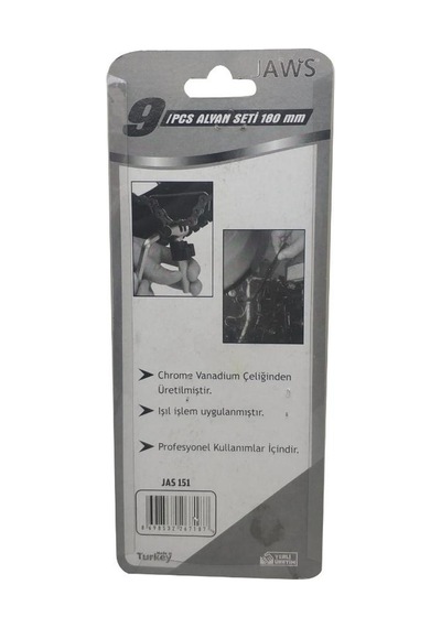 Jaws Alyan Anahtar Takımı Düz Uzun 9 Parça 180 Mm Jas 151