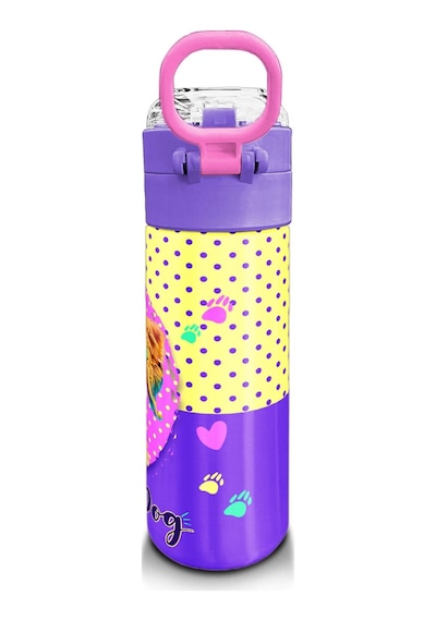 Coral High Kids Sarı Pembe Sevimli Köpek Desenli Pipetli Ve Direkt İçim Çelik Termos 500 Ml 31953 Sarı