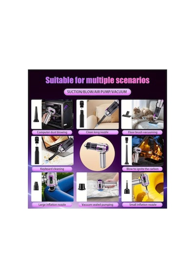 St-6697a Plus Şarjlı Araç İçi Süpürge Üfleme Vakumlama 20000pa Güçlü Vacuum Cleaner
