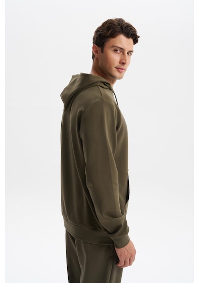 AR-MA Arma Erkek Slim Fit Baskılı Kapüşonlu Kanguru Cepli Interlok Sweatshirt %80 Pamuk %14 Polyester %6 Elastane K30254685202 Haki