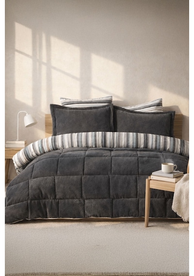 Elart West Comfort Uyku Seti Çift Kişilik 195x215 Cm Antrasit
