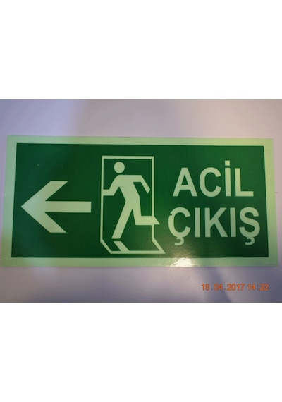 Fosforlu Yön Levhası | Acil Çıkış Sola