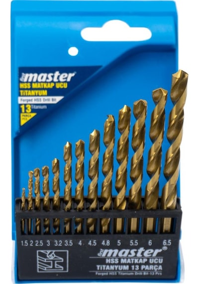 Master 530826 Titanyum Hss Matkap Ucu Seti 1.5-6.5mm 13 Parça