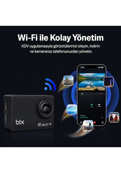 Bix Pulse 2 Wi-fi 4k 30fps Aksiyon Kamerası 20 Mp Web Kamera Modlu 30 Metre Su Geçirmez Kılıflı Bisiklet Motosiklet Vlog Kamerası Siyah Bix Pulse 2 Wi-fi 4k 30fps Aksiyon Kamerası 20 Mp Web Kamera Modlu 30 Metre Su Geçirmez Kılıflı Bisiklet Motosiklet Vlog Kamerası Siyah