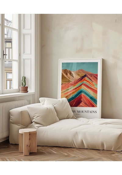 Çerçevesiz Poster Rainbow Mountains Peru