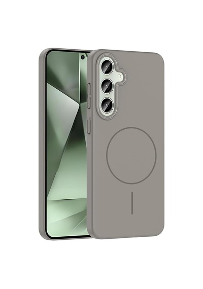 Samsung Galaxy S24 Fe İle Uyumlu Kılıf Gri Yuby Kablosuz Şarj Özellikli Sert Kapak Samsung Galaxy S24 Fe İle Uyumlu, Gri