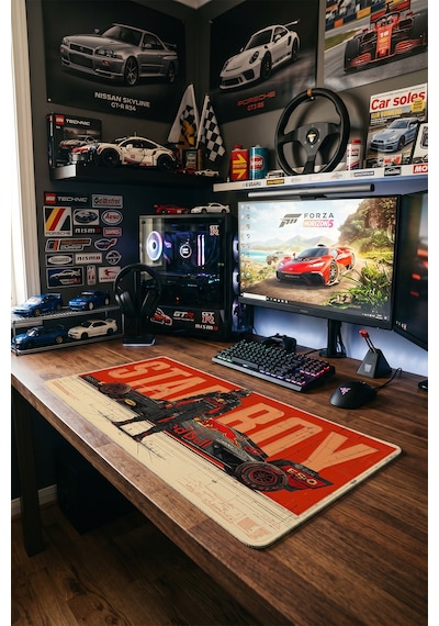 Max Verstappen Red Bull Racing Formula 1 40x90 Cm Oyuncu Mousepad Kaymaz Taban Büyük Boy Mousepad Siyah