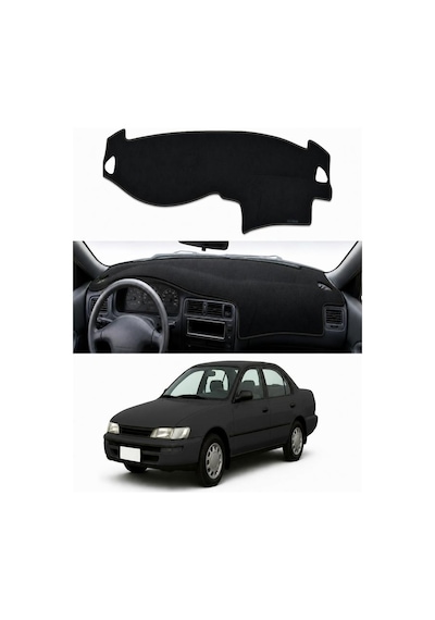 Toyota - Corolla E100 1991-1997 Uyumlu Torpido Koruma Kılıfı - Siyah Şeritli