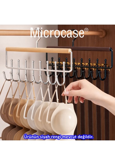 Microcase Çok Amaçlı 360 Derece Dönen Kancalı 16 Başlıklı Metal Elbise Ve Şapka Askılığı 1 Adet Al5708 Gümüş Gri