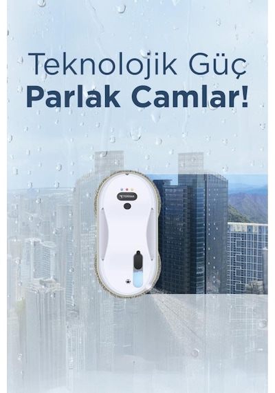 Torima S9 Beyaz Su Püskürtmeli Uzaktan Kumandalı Cam Pencere Temizleme Robotu
