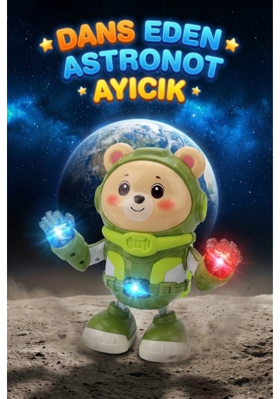 Dans Eden Astronot Ayıcık Robot - Işıklı Müzikli Ve Hareketli Uzay Temalı Eğlenceli Oyuncak Hayvanlar
