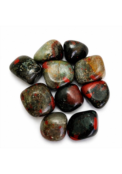 Kan Taşı Doğal Taş Tamburlanmış Heliotrop Bloodstone Dekoratif Şifa Taşı 1-3-6 Adet