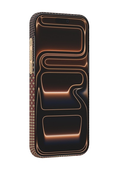 Apple iPhone Uyumlu 18 Pro Max Kılıf M-safe Özellikli Raptic Aramid Skin Serenity Serisi Karbon Kapak Kahverengi