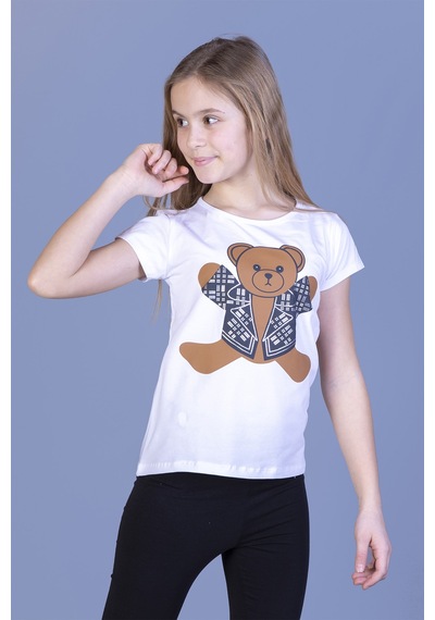 Toontoy Kids Toontoy Kız Çocuk Ayıcık Baskılı Tişört Beyaz Toontoy Kids Toontoy Kız Çocuk Ayıcık Baskılı Tişört Beyaz