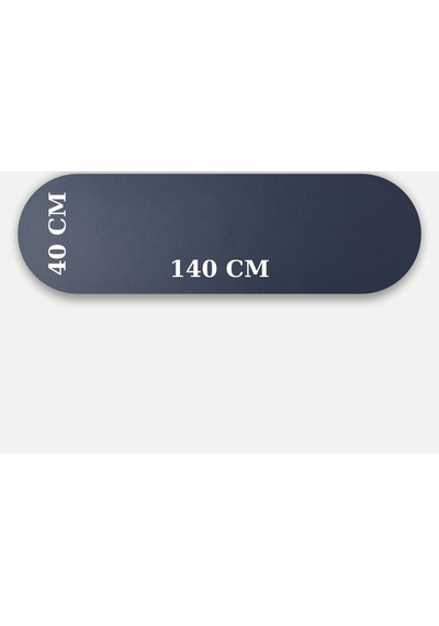 1 Adet Deri Runner-40x140 Cm-deri Masa Örtüsü Lacivert