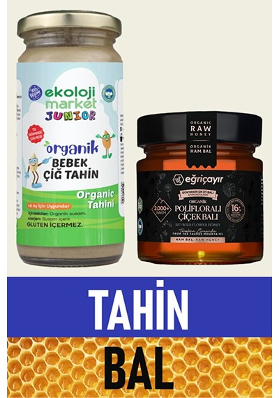 Organik Çiğ Tahin 230 Gr + Organik Polifloralı Bal 300 Gr