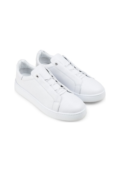 Deery Erkek Hakiki Deri Beyaz Gizli Bağcıklı Sneaker Ayakkabı - 04444mbyze01