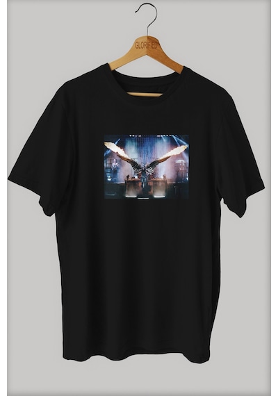Noıssey -wed Rammstein Tasarım Baskılı Oversize T-shirt Tişört Sokak Tarzı Siyah