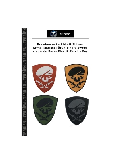 Terrien Premium Askeri Motif Silikon Arma Taktiksel Ürün Single Sword Komando Bere- Plastik - Peç Çok Renkli