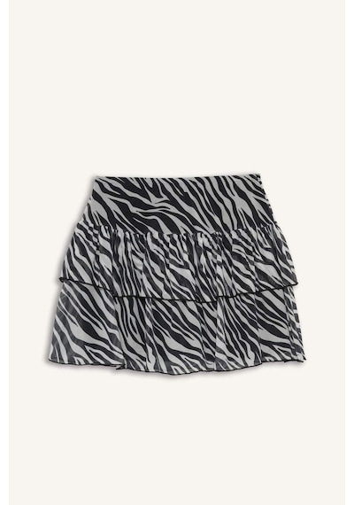 Defacto Coool Zebra Desenli Normal Bel Tül Mini Etek G3389ax25aubk81 Siyah